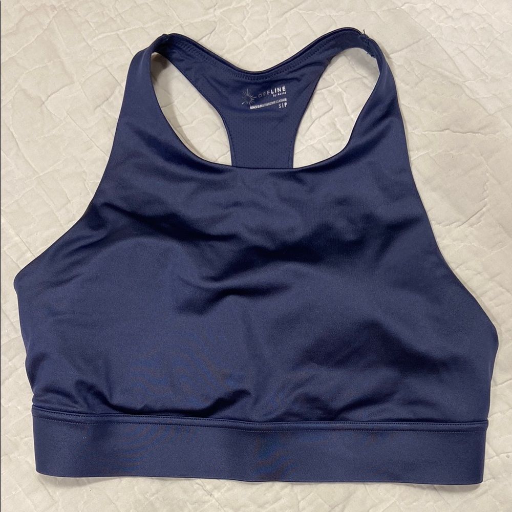 Aerie Purple Goals Gloss Offline Padded Sports Bra size Small